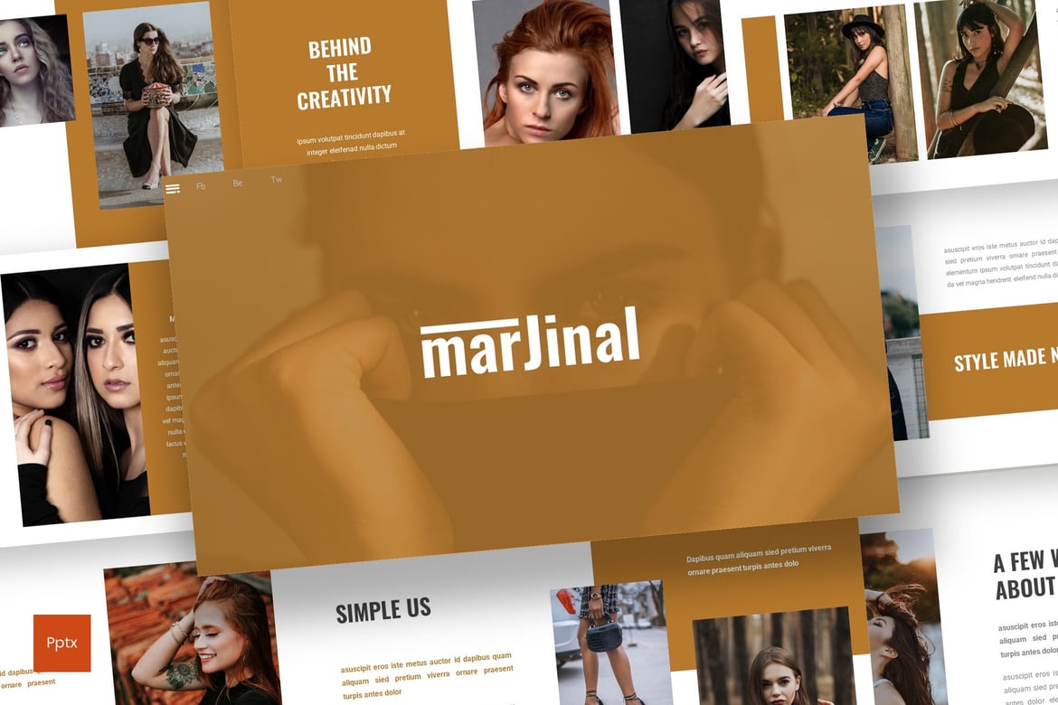 Template Presentasi PowerPoint Marjinal: Desain Kreatif dan Minimalis