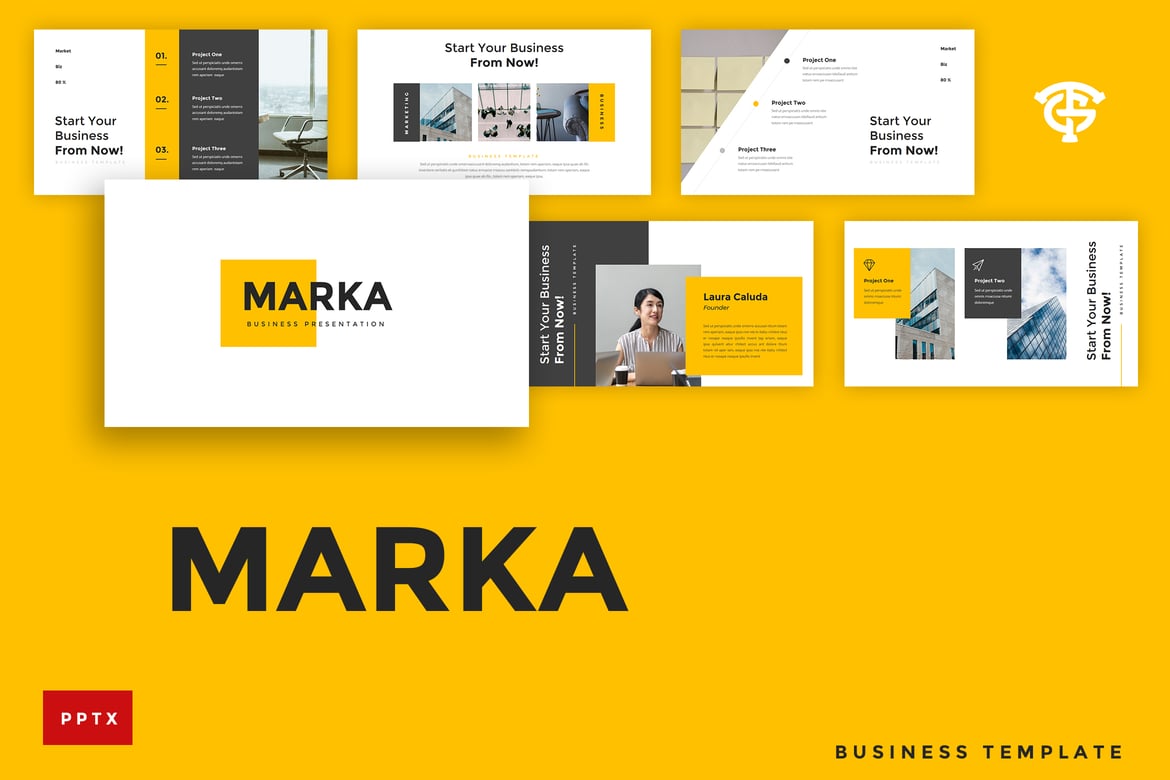 Template Presentasi PowerPoint Profesional - Marka Business
