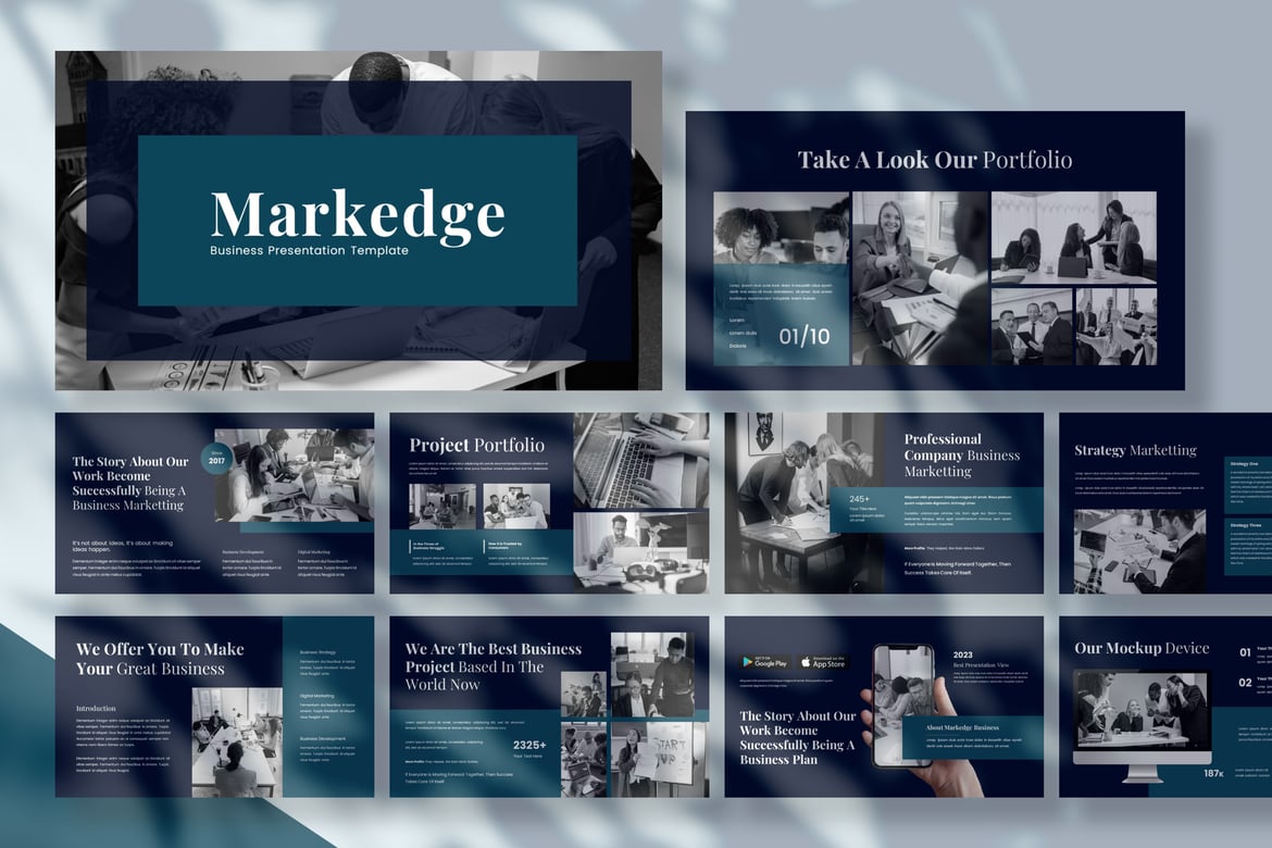 Template Presentasi PowerPoint Markedge - Solusi Ideal untuk Bisnis Anda