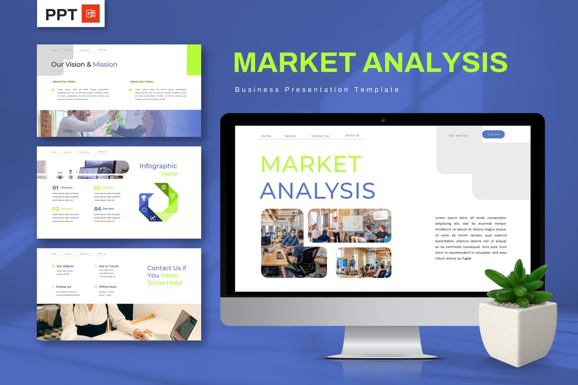 Template Presentasi PowerPoint Analisis Pasar yang Profesional