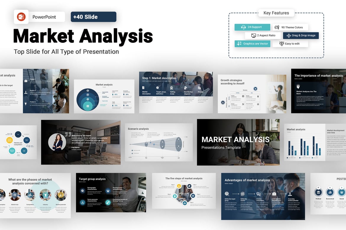 Template PowerPoint Analisis Pasar yang Menarik dan Profesional