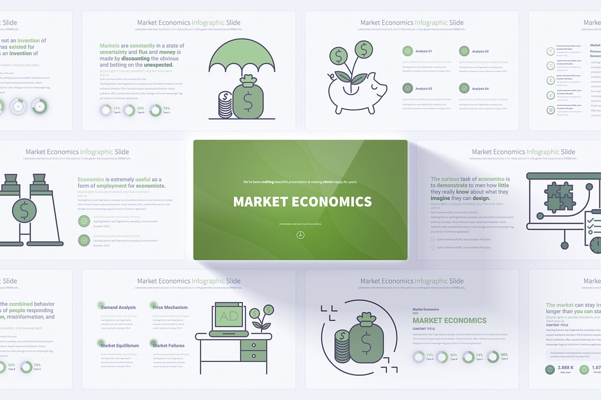 Template PowerPoint Ekonomi Pasar yang Menarik dan Informatif