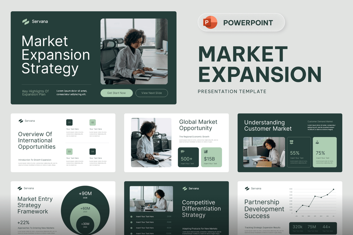 Template PowerPoint Ekspansi Pasar yang Efektif dan Profesional