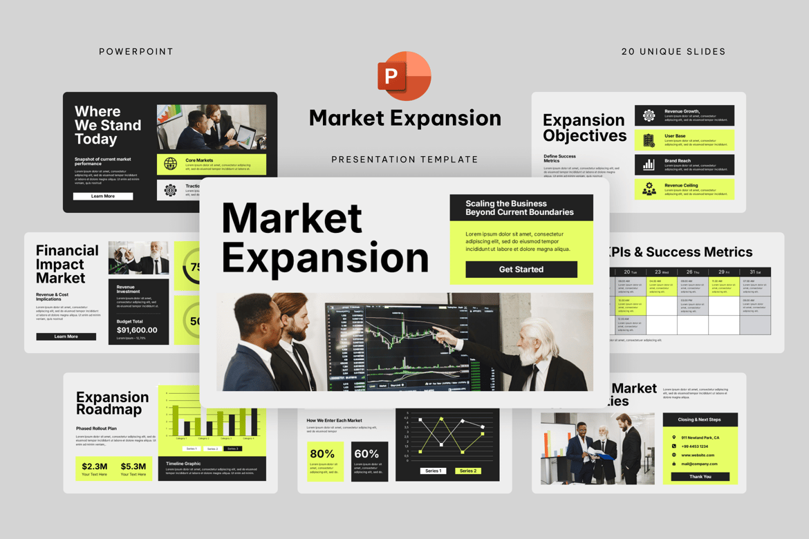 Template Presentasi PowerPoint untuk Ekspansi Pasar yang Efektif