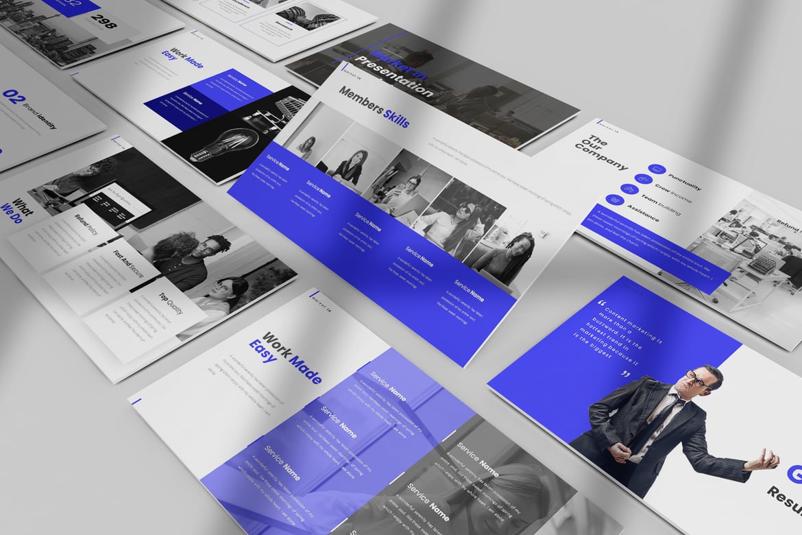 Template Presentasi PowerPoint Pasar yang Menarik