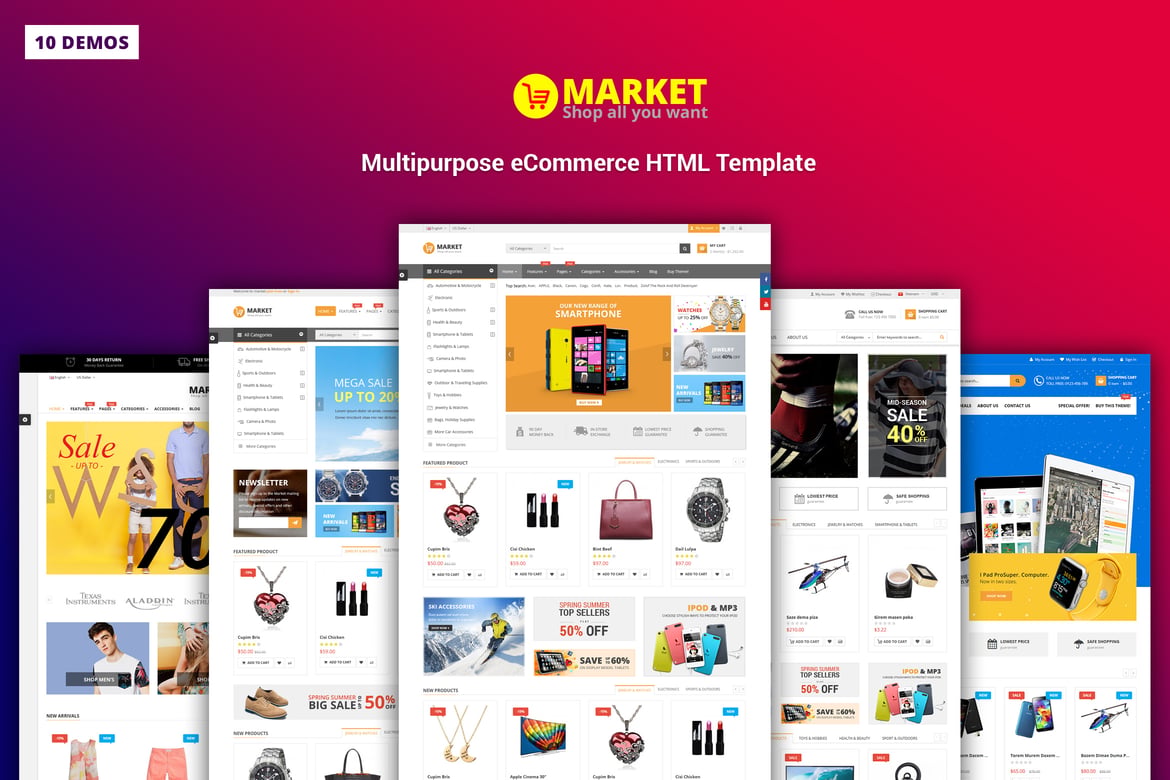 Template Website eCommerce Serbaguna - Market