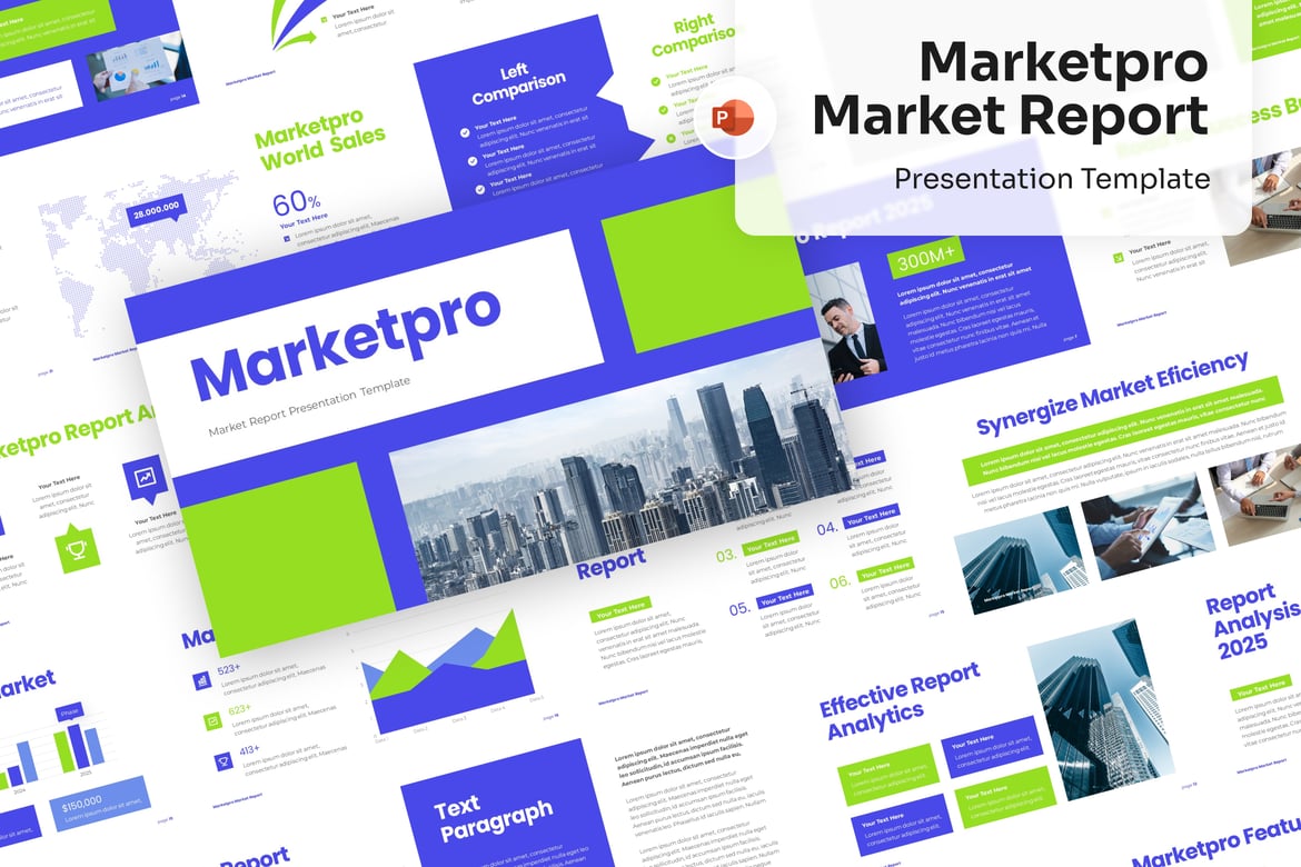 Template Presentasi Laporan Pasar yang Menarik