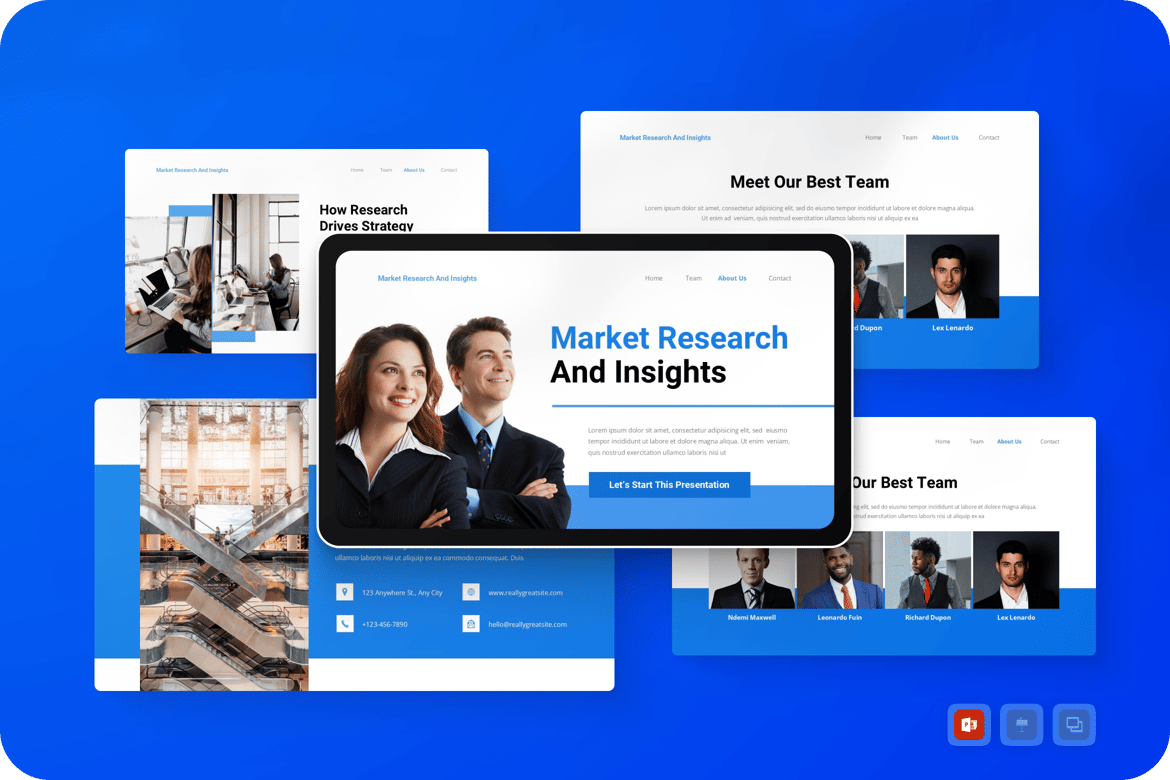 Template Presentasi PowerPoint untuk Riset Pasar & Wawasan