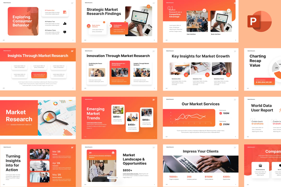 Template PowerPoint Riset Pasar yang Menarik dan Profesional