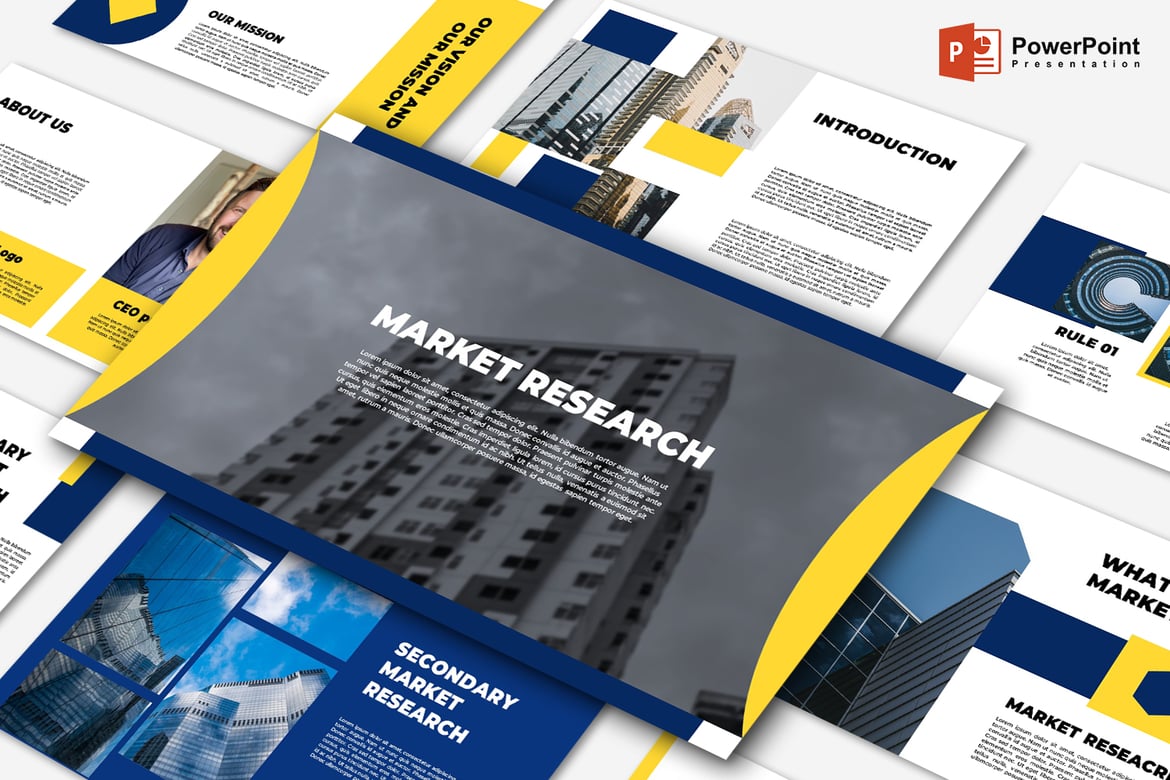 Template Presentasi PowerPoint Riset Pasar yang Menarik
