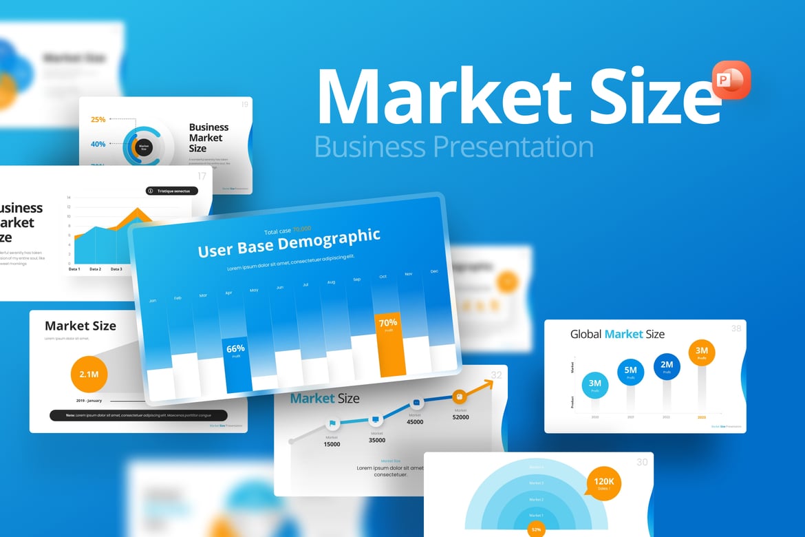 Template PowerPoint Profesional untuk Analisis Ukuran Pasar