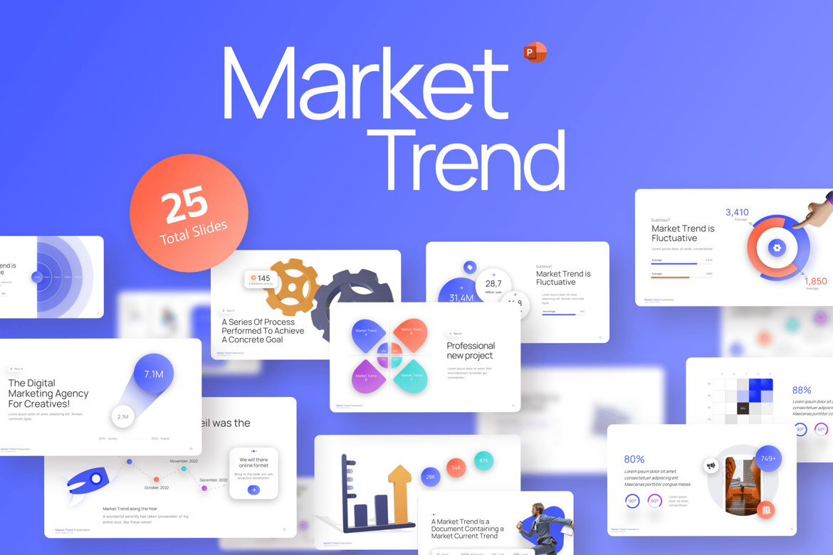 Template PowerPoint Tren Pasar yang Menarik dan Profesional