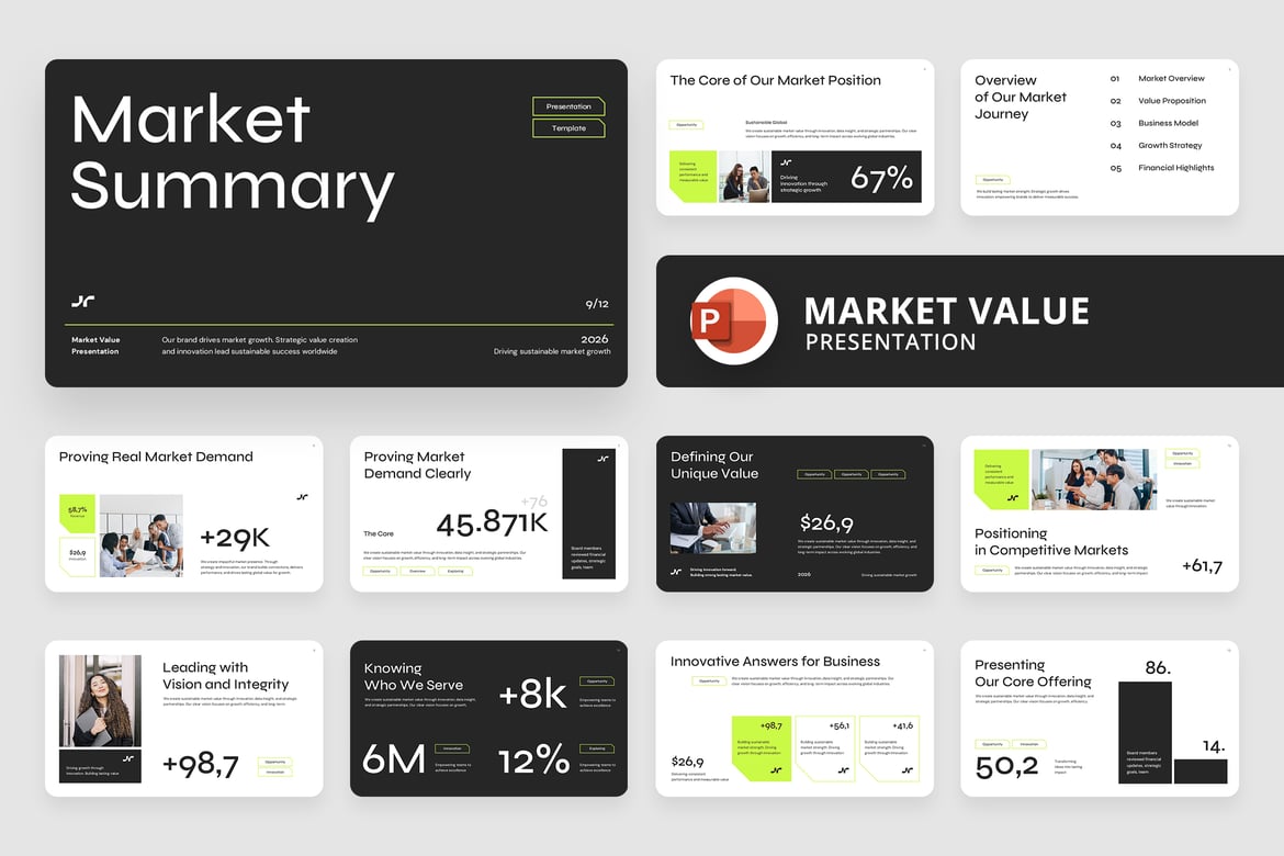 Template Powerpoint Nilai Pasar yang Profesional dan Menarik