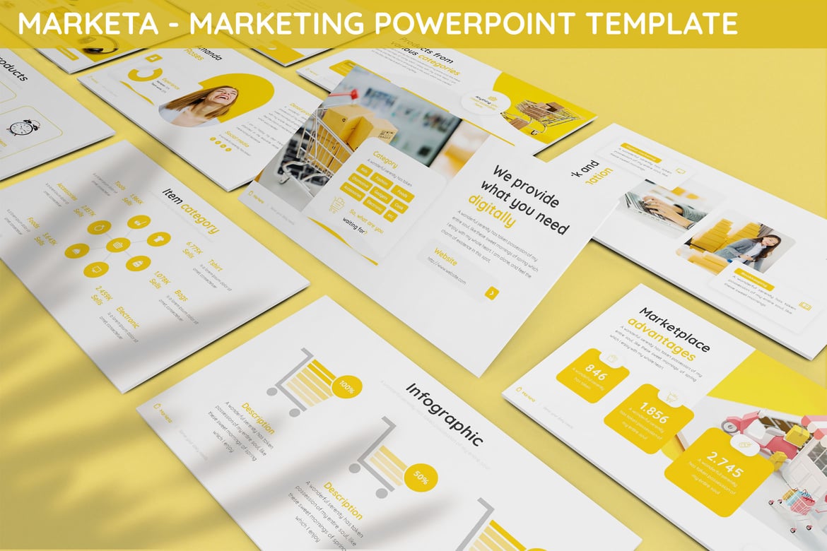 Template Powerpoint Marketa - Rencana Pemasaran Modern dan Menarik