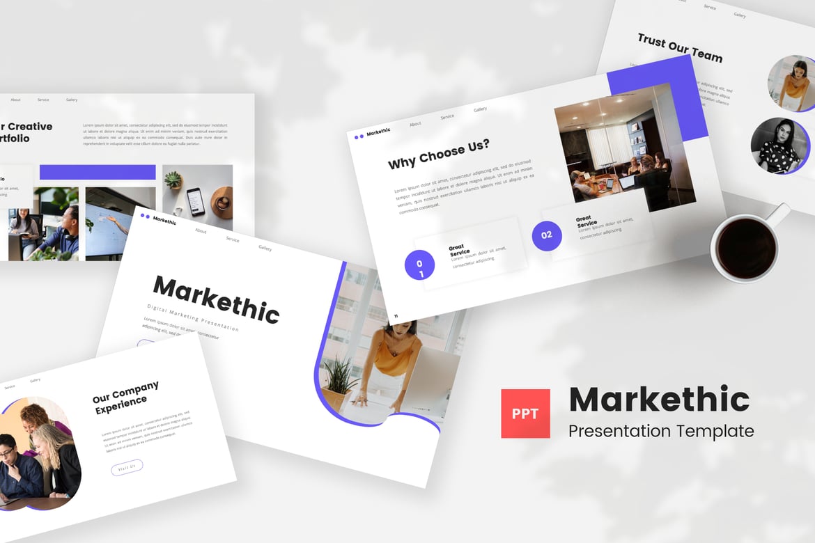 Markethic - Template PowerPoint Digital Marketing yang Menarik