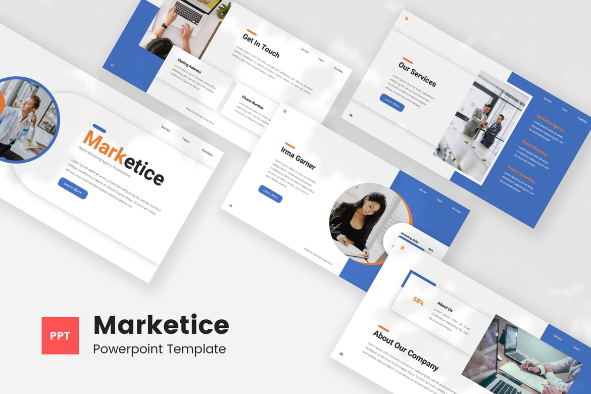 Marketice — Template Powerpoint Pemasaran Digital yang Menarik