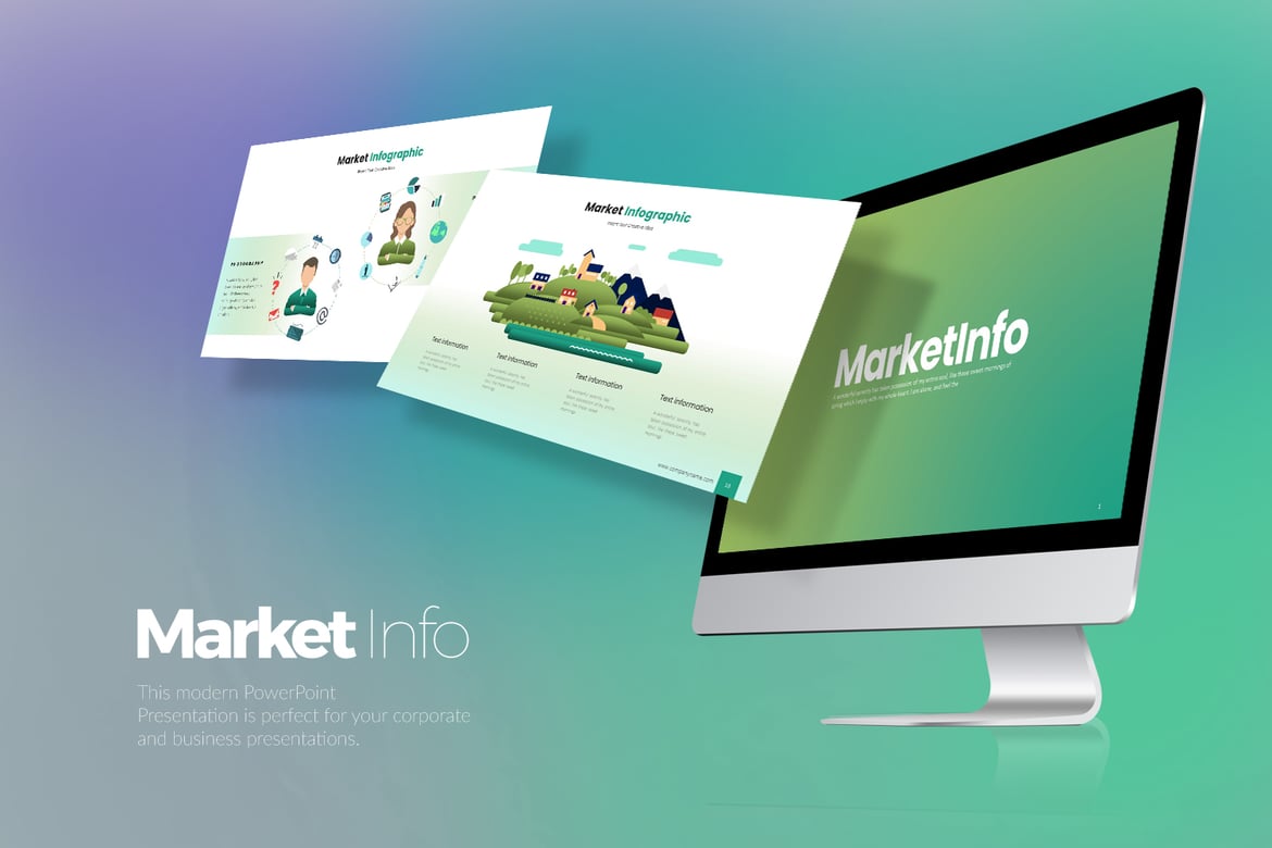 Template Presentasi PowerPoint MarketInfo yang Menarik dan Profesional