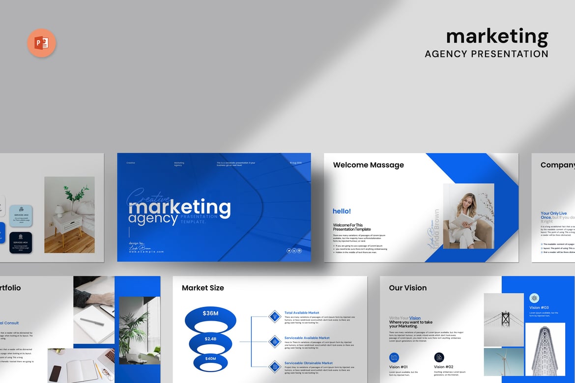 Template PowerPoint Agensi Pemasaran yang Profesional dan Menarik