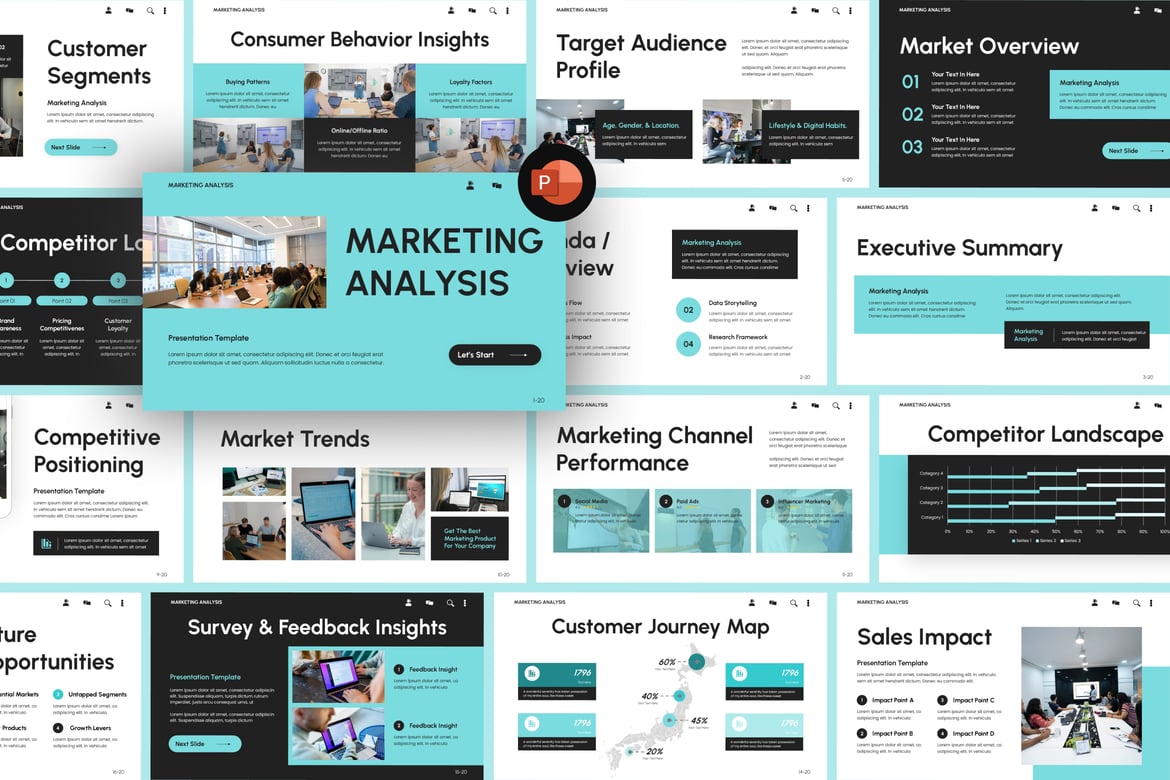 Template Presentasi Analisis Pemasaran yang Menarik dan Profesional