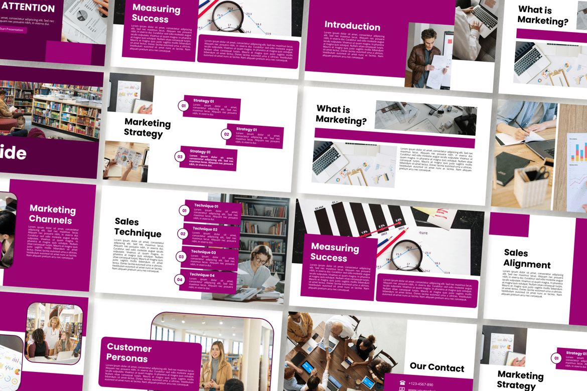 Template PowerPoint Presentasi Pemasaran dan Penjualan yang Modern