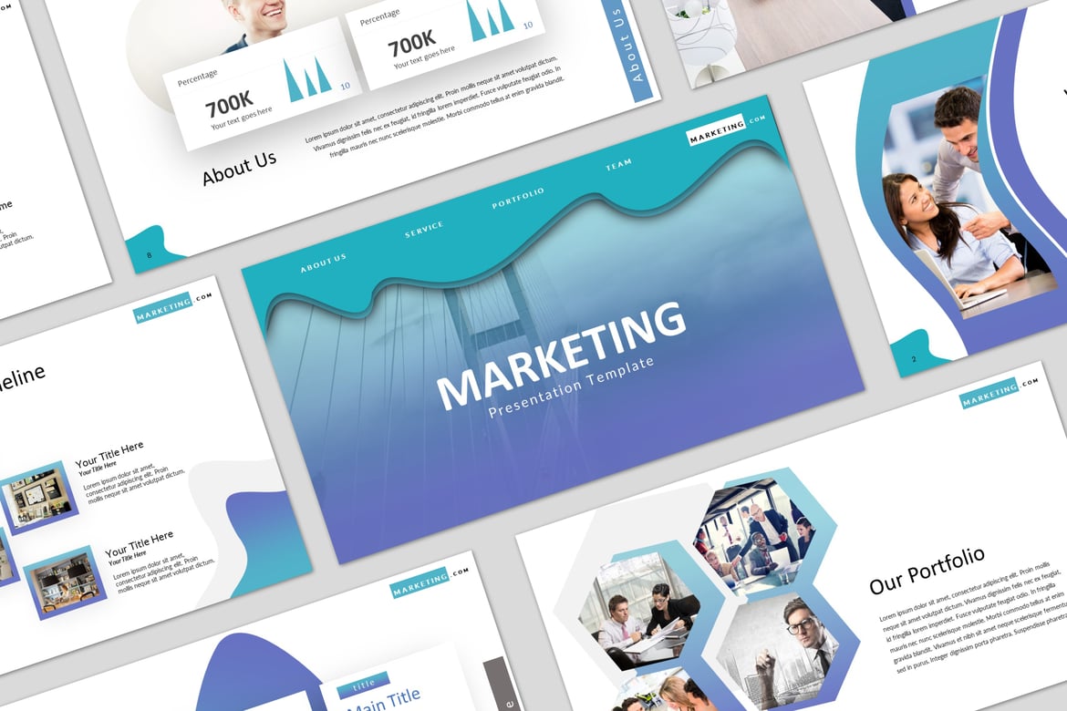 Template PowerPoint Marketing Bisnis yang Modern dan Elegan