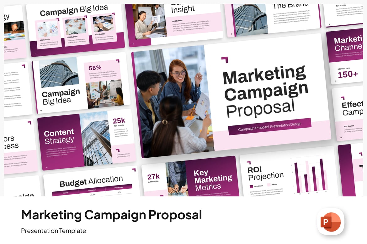 Template PowerPoint Proposal Kampanye Pemasaran yang Menarik