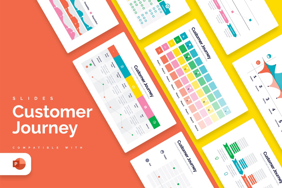Template PowerPoint Infografis Perjalanan Pelanggan yang Modern