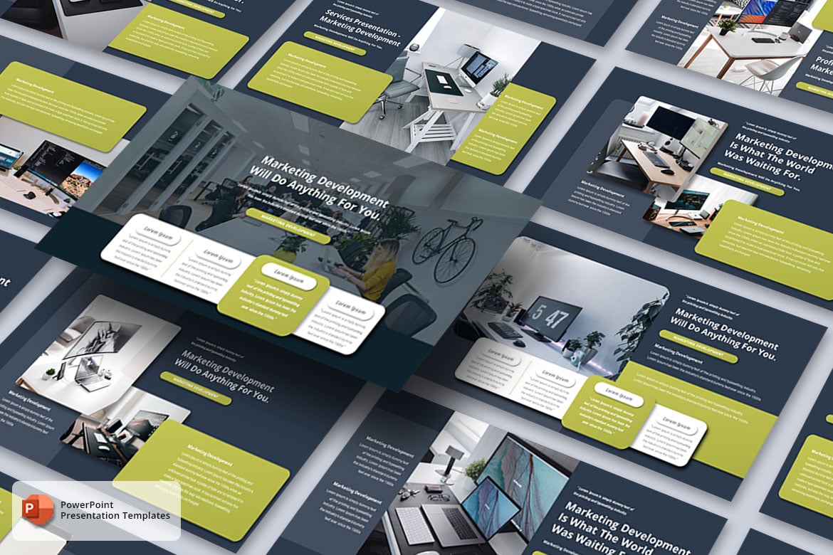 Template PowerPoint untuk Pengembangan Pemasaran yang Menarik dan Profesional