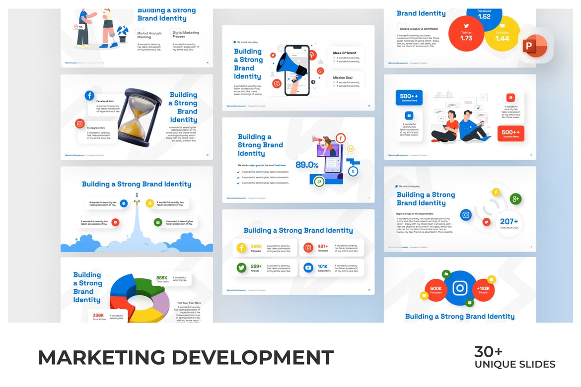 Template Presentasi PowerPoint Pengembangan Pemasaran yang Menarik