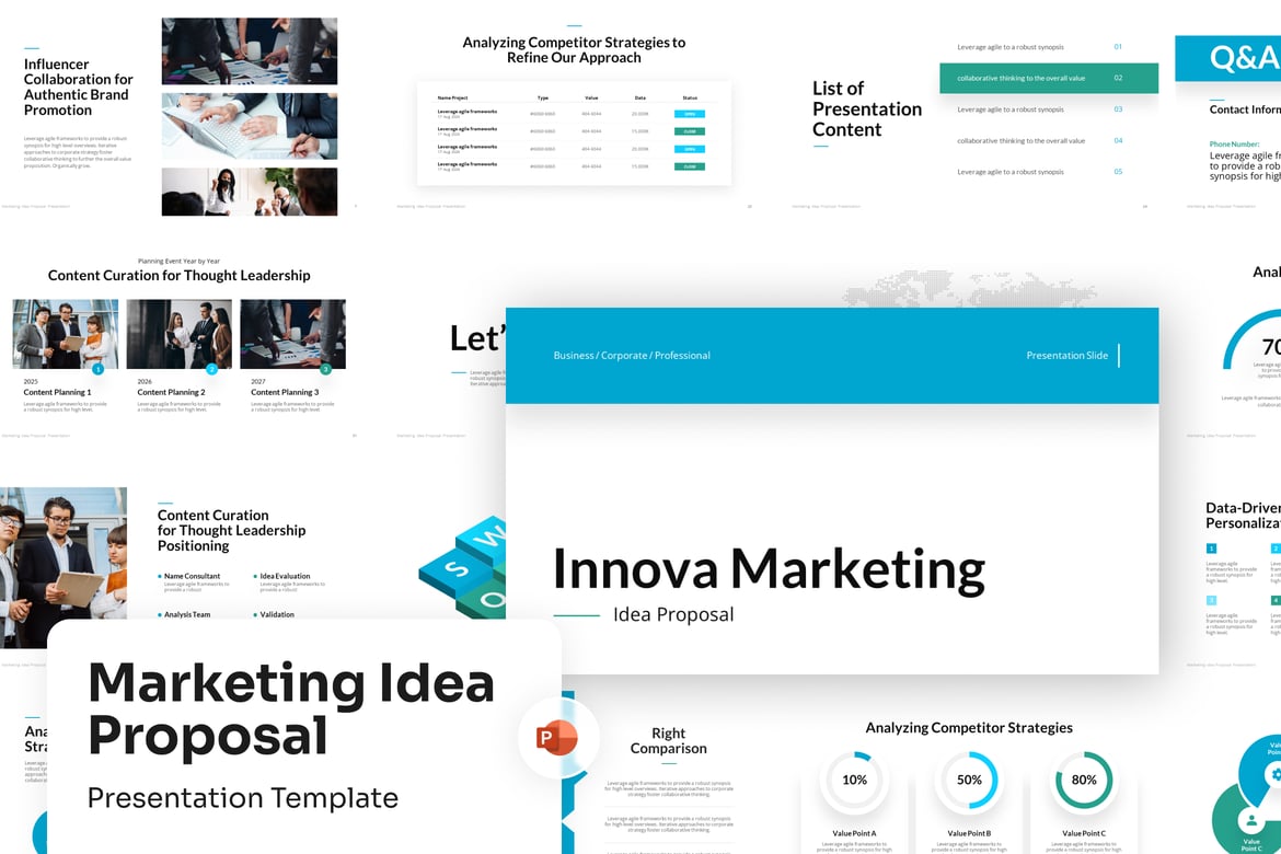 Template PowerPoint Proposal Ide Pemasaran yang Menarik