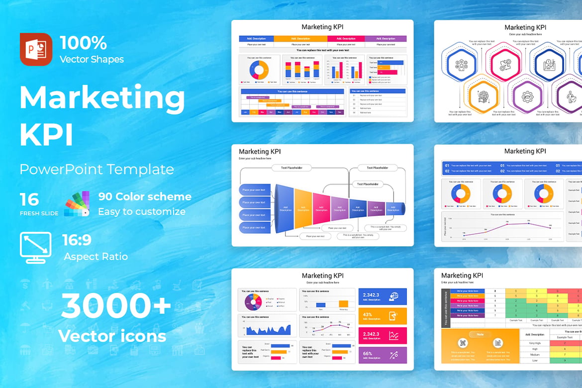 Template PowerPoint KPI Pemasaran yang Menarik dan Profesional