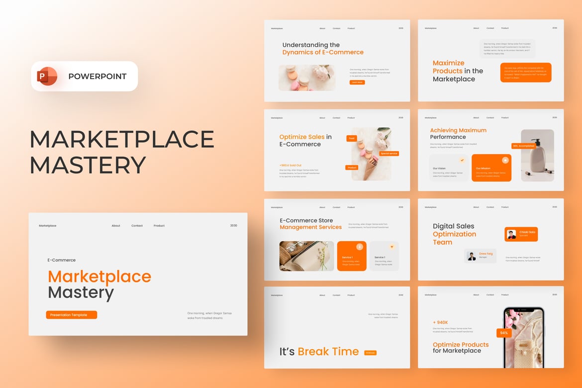 Template Presentasi PowerPoint untuk Pitch Marketing yang Modern dan Profesional