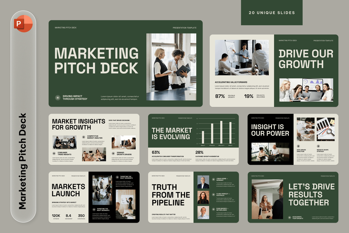 Template Presentasi PowerPoint untuk Pitch Marketing yang Menarik