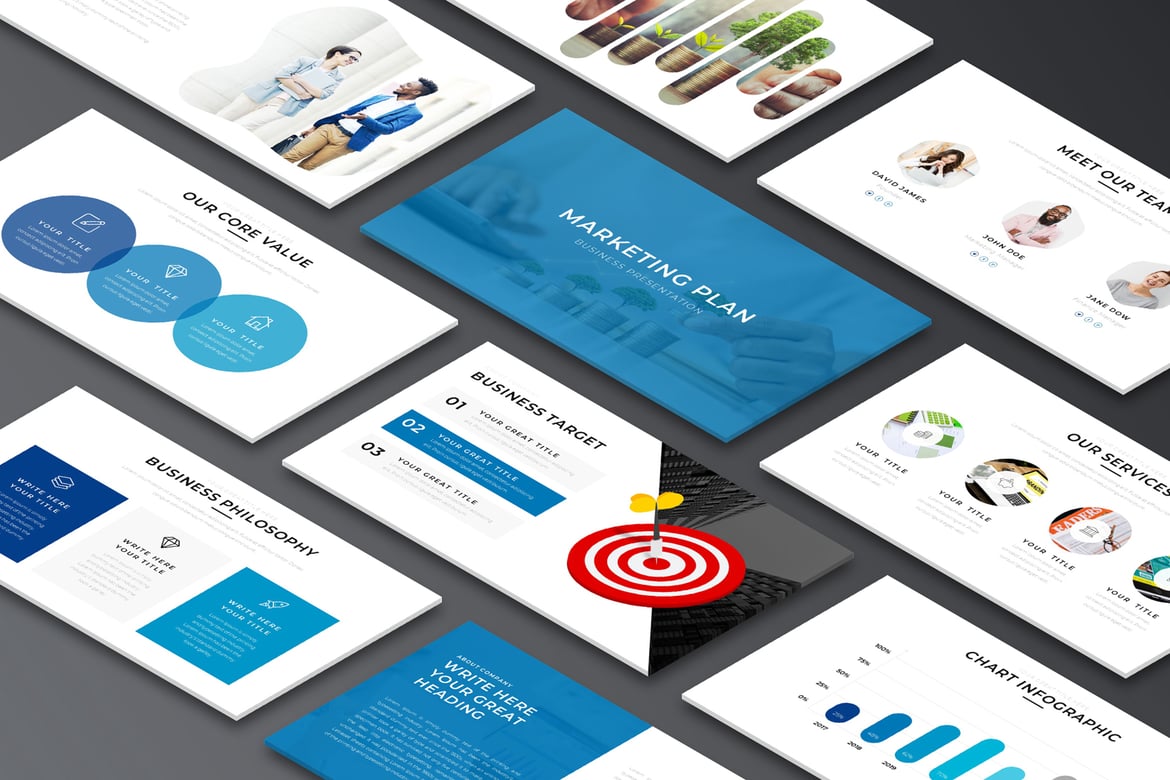 Rencana Pemasaran - Template Powerpoint Bisnis yang Menarik