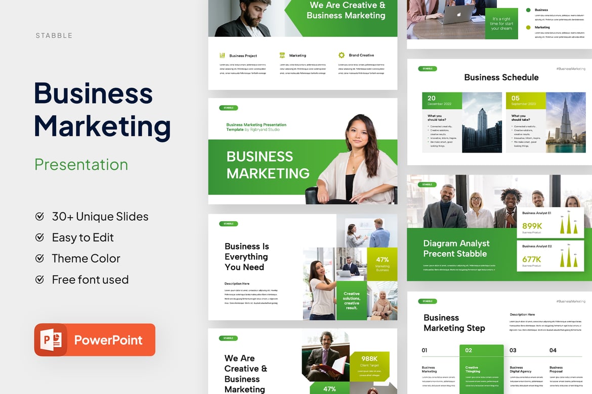 Template Presentasi PowerPoint Rencana Pemasaran Profesional