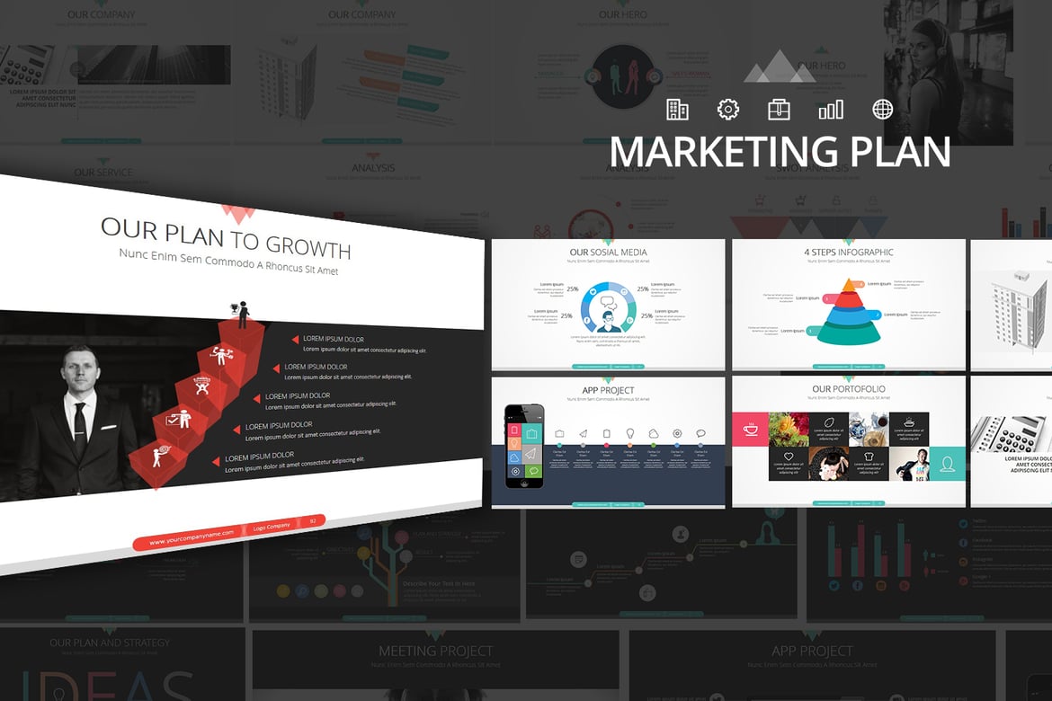 Template Presentasi PowerPoint Rencana Pemasaran Modern