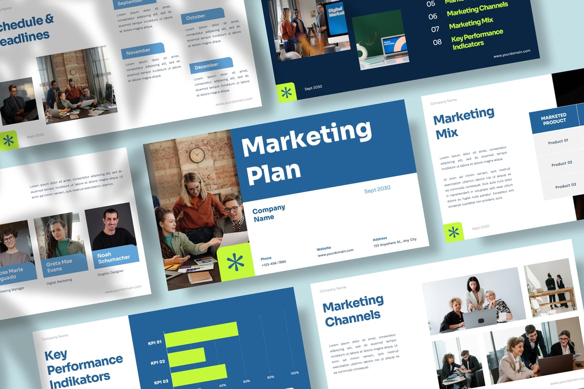 Template Powerpoint Rencana Pemasaran yang Modern dan Minimalis