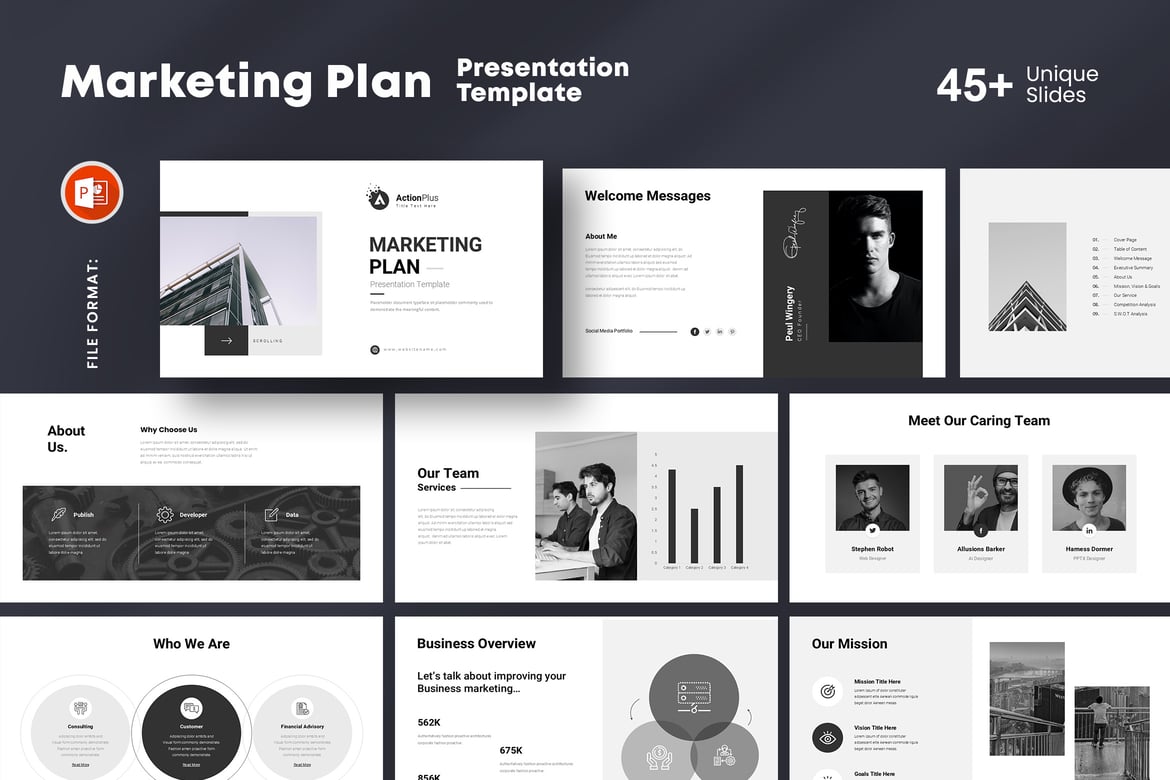Template Presentasi PowerPoint Rencana Pemasaran yang Menarik dan Profesional