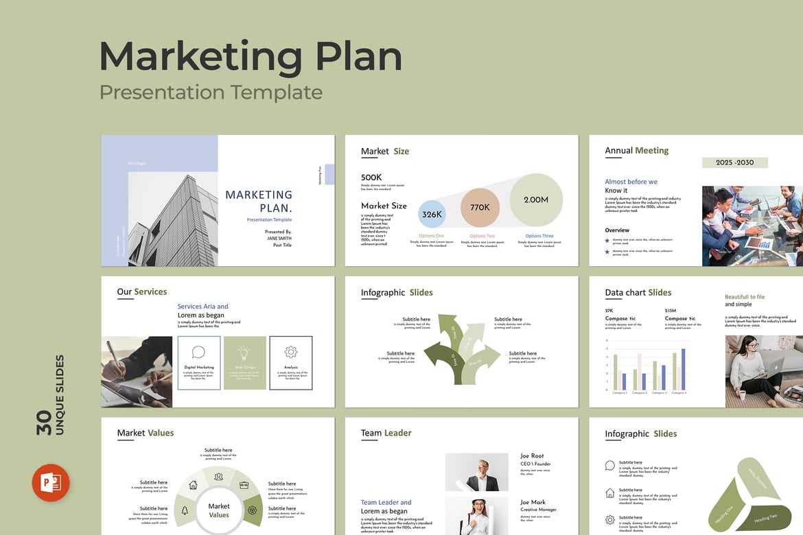 Template PowerPoint Rencana Pemasaran yang Profesional dan Menarik