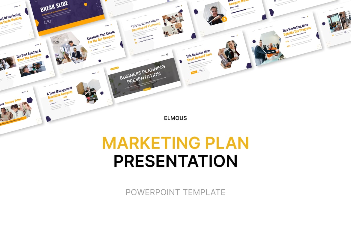 Template Presentasi PowerPoint Rencana Pemasaran yang Menarik