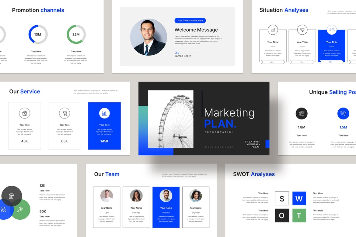 Template Presentasi PowerPoint Rencana Pemasaran yang Menarik dan Profesional