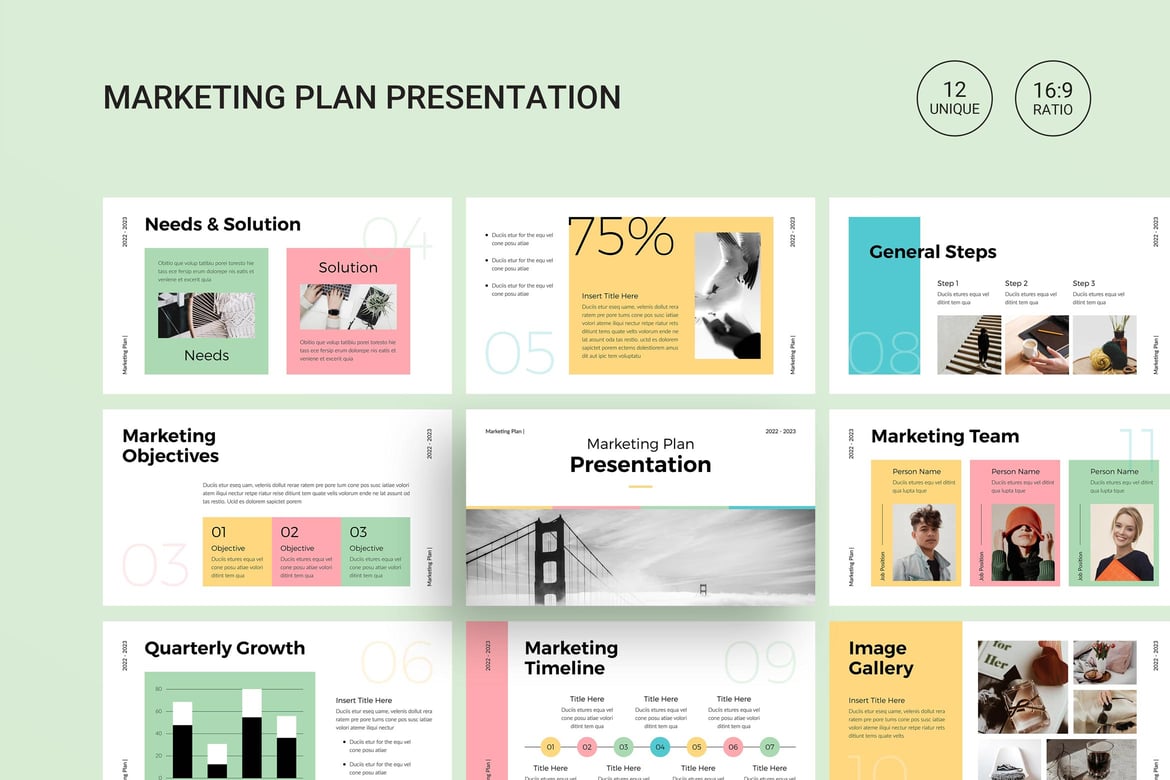 Template PowerPoint Rencana Pemasaran yang Menarik dan Efektif