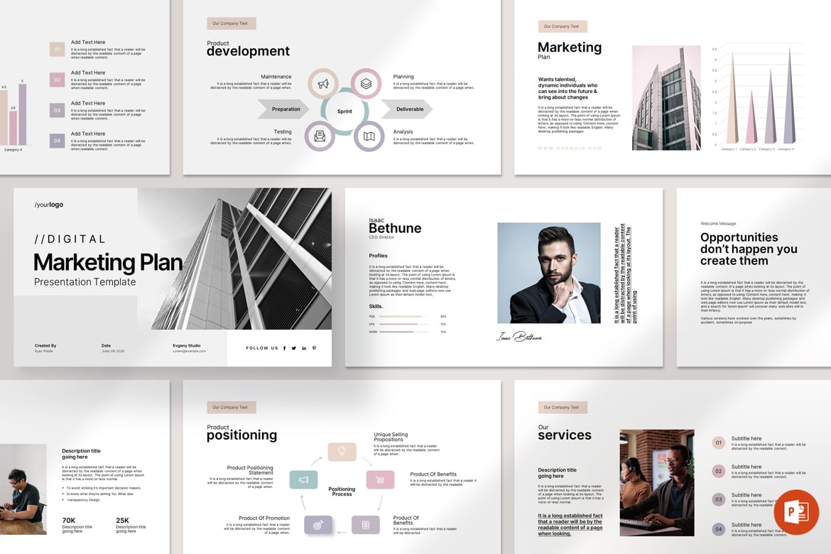 Template Presentasi PowerPoint Rencana Pemasaran yang Menarik dan Profesional