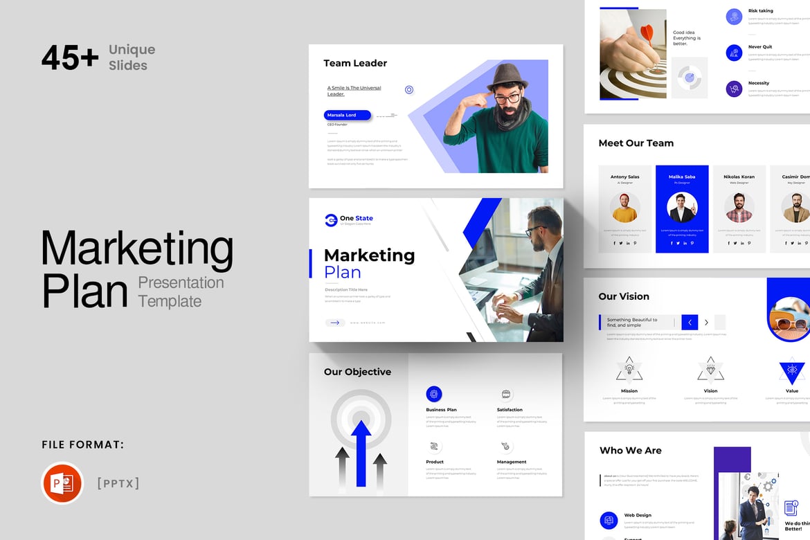 Template Presentasi PowerPoint Rencana Pemasaran Profesional dan Kreatif