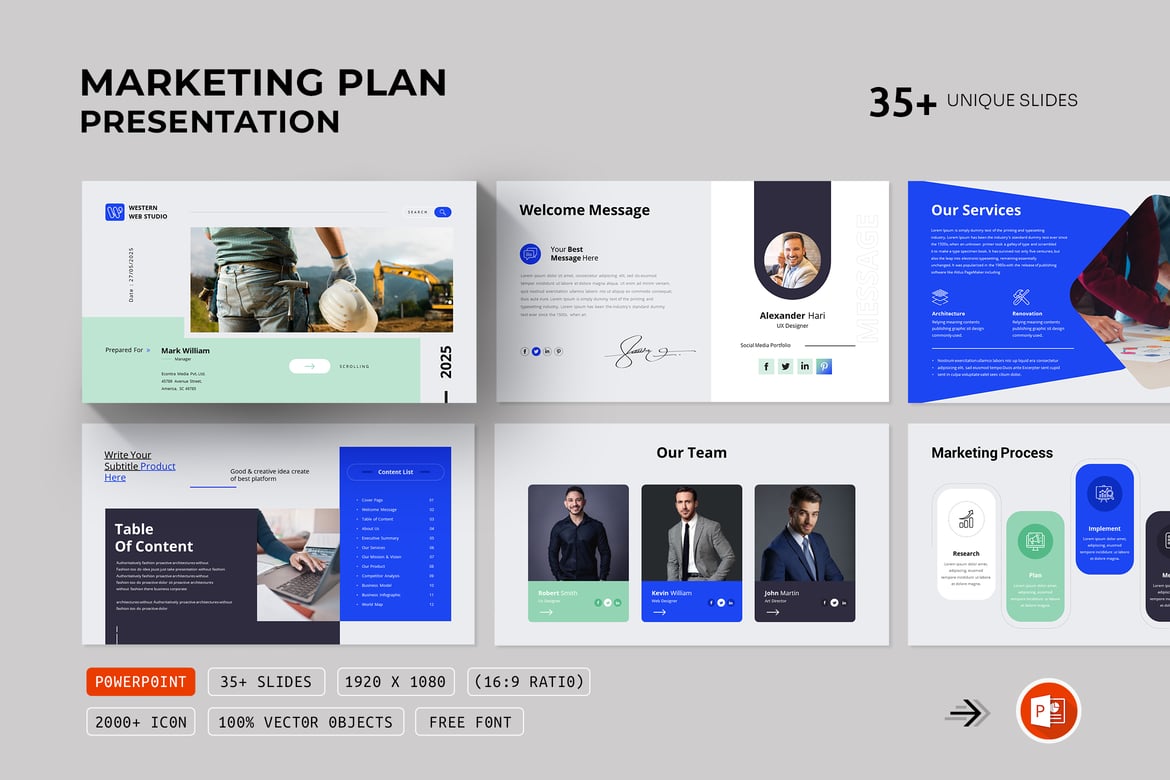 Template Presentasi PowerPoint Rencana Pemasaran yang Kreatif