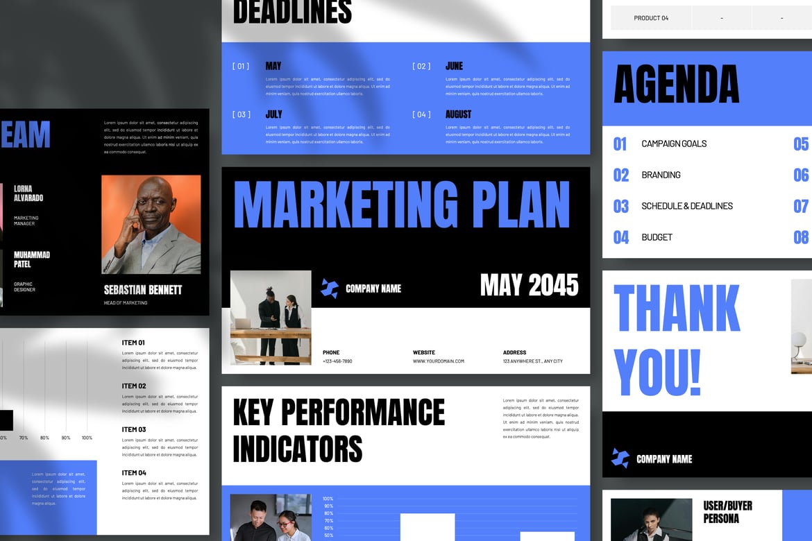 Template Presentasi PowerPoint Rencana Pemasaran yang Elegan