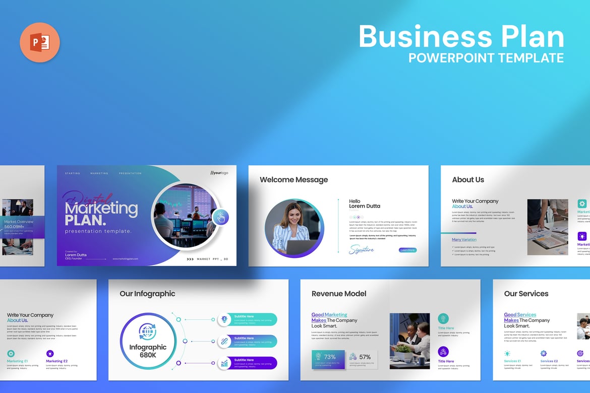 Template PowerPoint Rencana Pemasaran yang Menarik dan Profesional