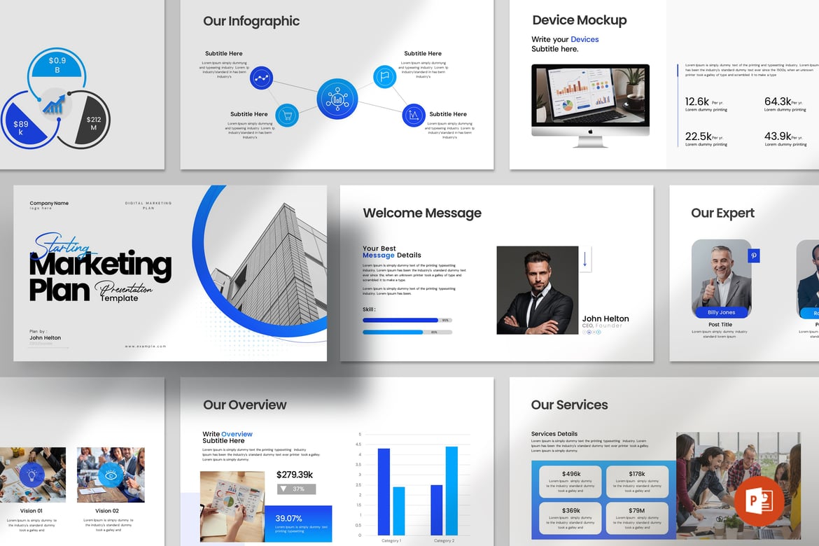 Template PowerPoint Rencana Pemasaran yang Profesional dan Menarik