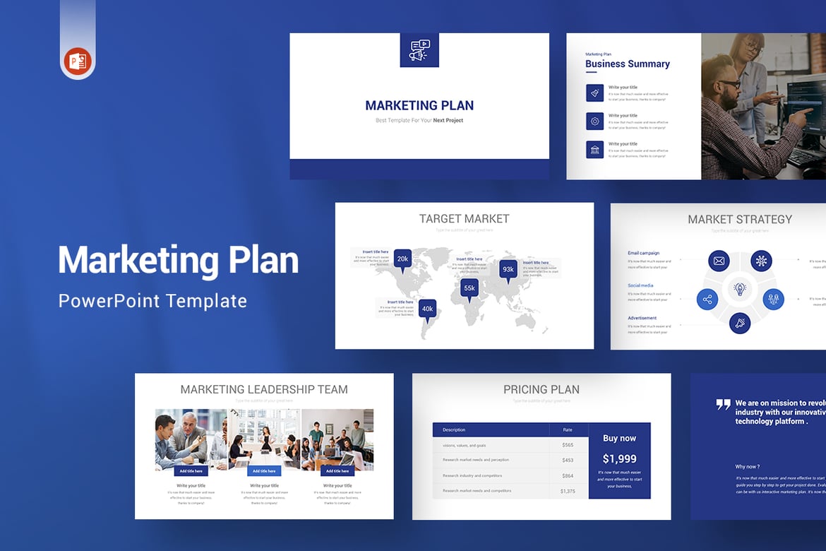 Template PowerPoint Rencana Pemasaran yang Menarik dan Profesional