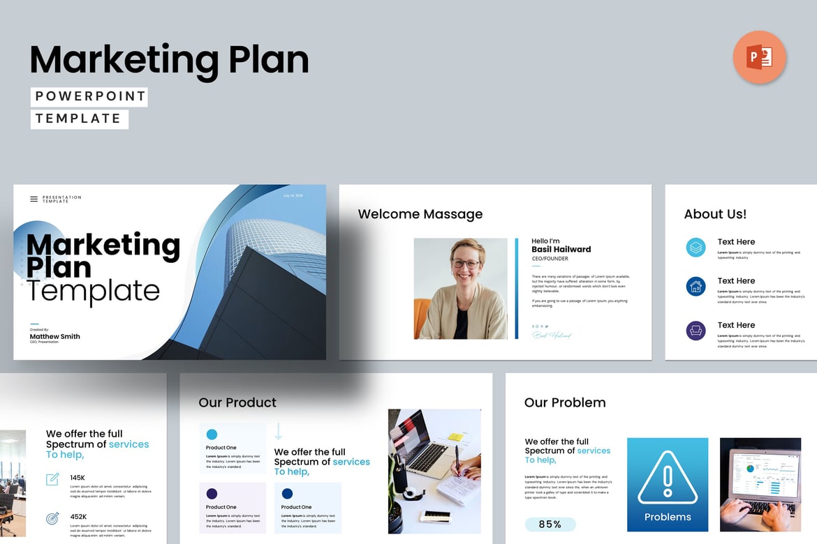 Template PowerPoint Rencana Pemasaran yang Menarik dan Profesional